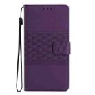 For Samsung Galaxy S25+ 5G Diamond Embossed Skin Feel Leather Phone Case(Purple) - 2