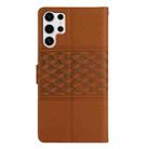 For Samsung Galaxy S25 Ultra 5G Diamond Embossed Skin Feel Leather Phone Case(Brown) - 3