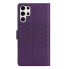 For Samsung Galaxy S25 Ultra 5G Diamond Embossed Skin Feel Leather Phone Case(Purple) - 3