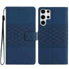 For Samsung Galaxy S25 Ultra 5G Diamond Embossed Skin Feel Leather Phone Case(Dark Blue) - 1
