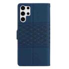 For Samsung Galaxy S25 Ultra 5G Diamond Embossed Skin Feel Leather Phone Case(Dark Blue) - 3