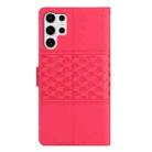 For Samsung Galaxy S25 Ultra 5G Diamond Embossed Skin Feel Leather Phone Case(Red) - 3