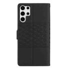 For Samsung Galaxy S25 Ultra 5G Diamond Embossed Skin Feel Leather Phone Case(Black) - 3