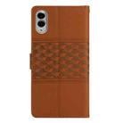 For Samsung Galaxy S25 Edge 5G Diamond Embossed Skin Feel Leather Phone Case(Brown) - 3