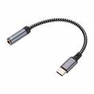 13cm AUX 3.5mm Female to Type-C Cable Audio Cable(Grey) - 1