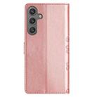 For Samsung Galaxy S24 FE 5G Cherry Blossom Butterfly Skin Feel Embossed PU Phone Case(Rose Gold) - 3