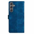 For Samsung Galaxy S25 5G Cherry Blossom Butterfly Skin Feel Embossed PU Phone Case(Blue) - 3