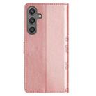 For Samsung Galaxy S25 5G Cherry Blossom Butterfly Skin Feel Embossed PU Phone Case(Rose Gold) - 3