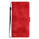 For Samsung Galaxy S25+ 5G Cherry Blossom Butterfly Skin Feel Embossed PU Phone Case(Red) - 2