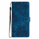 For Samsung Galaxy S25+ 5G Cherry Blossom Butterfly Skin Feel Embossed PU Phone Case(Blue) - 2