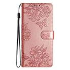 For Samsung Galaxy S25+ 5G Cherry Blossom Butterfly Skin Feel Embossed PU Phone Case(Rose Gold) - 2
