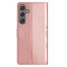 For Samsung Galaxy S25+ 5G Cherry Blossom Butterfly Skin Feel Embossed PU Phone Case(Rose Gold) - 3