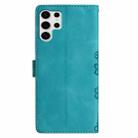 For Samsung Galaxy S25 Ultra 5G Cherry Blossom Butterfly Skin Feel Embossed PU Phone Case(Green) - 3