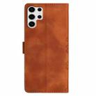 For Samsung Galaxy S25 Ultra 5G Cherry Blossom Butterfly Skin Feel Embossed PU Phone Case(Brown) - 3
