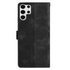 For Samsung Galaxy S25 Ultra 5G Cherry Blossom Butterfly Skin Feel Embossed PU Phone Case(Black) - 3