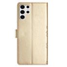 For Samsung Galaxy S25 Ultra 5G Cherry Blossom Butterfly Skin Feel Embossed PU Phone Case(Gold) - 3
