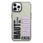For iPhone 12 Pro Max Double Layer Frosted IMD Series TPU + PC Phone Case(Purple Letter DANCE) - 1