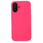 For iPhone 16 Plus Liquid Silicone Phone Case(Brilliant Pink) - 1