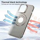 For iPhone 15 Pro Max Ice Armor Cooling MagSafe Skin Feel Phone Case(Black Grey) - 2