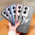 For OPPO A2 Plated Gradient Glitter Butterfly Holder TPU Phone Case(Silver) - 2