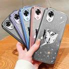 For OPPO A17k Plated Gradient Glitter Butterfly Holder TPU Phone Case(Silver) - 2