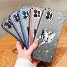 For OPPO A16k Plated Gradient Glitter Butterfly Holder TPU Phone Case(Silver) - 2