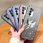 For OPPO A16 Plated Gradient Glitter Butterfly Holder TPU Phone Case(Silver) - 2