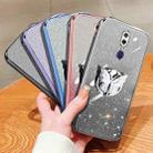 For OPPO A9 Plated Gradient Glitter Butterfly Holder TPU Phone Case(Silver) - 2