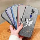 For OPPO A11x / A9 2020 Plated Gradient Glitter Butterfly Holder TPU Phone Case(Silver) - 2