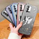 For OPPO A74 Plated Gradient Glitter Butterfly Holder TPU Phone Case(Silver) - 2