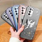 For OPPO A74 5G Plated Gradient Glitter Butterfly Holder TPU Phone Case(Silver) - 2