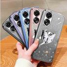 For OPPO A78 4G Plated Gradient Glitter Butterfly Holder TPU Phone Case(Silver) - 2