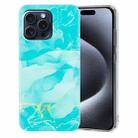 For iPhone 16 Pro Max IMD Marble TPU Phone Case(Green) - 1