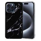 For iPhone 16 Pro Max IMD Marble TPU Phone Case(Black) - 1