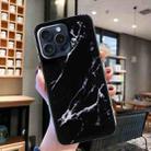 For iPhone 16 Pro Max IMD Marble TPU Phone Case(Black) - 2