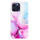 For iPhone 16 Pro IMD Marble TPU Phone Case(Pink Blue) - 3