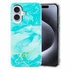 For iPhone 16 Plus IMD Marble TPU Phone Case(Green) - 1