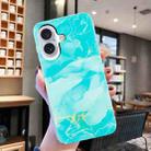 For iPhone 16 Plus IMD Marble TPU Phone Case(Green) - 2