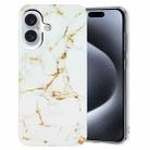 For iPhone 16 Plus IMD Marble TPU Phone Case(White) - 1