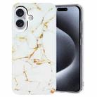 For iPhone 16 IMD Marble TPU Phone Case(White) - 1