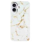 For iPhone 16 IMD Marble TPU Phone Case(White) - 3