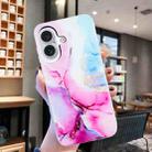 For iPhone 16 IMD Marble TPU Phone Case(Pink Blue) - 2