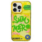 For iPhone 15 Pro TOMATO Text Graffiti TPU Hybrid PC Phone Case(Yellow) - 1