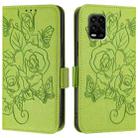 For Xiaomi Mi 10 Lite Embossed Rose RFID Anti-theft Leather Phone Case(Green) - 2