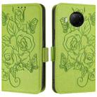 For Xiaomi Mi 10T Lite 5G Embossed Rose RFID Anti-theft Leather Phone Case(Green) - 2