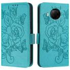 For Xiaomi Mi 10T Lite 5G Embossed Rose RFID Anti-theft Leather Phone Case(Light Blue) - 2