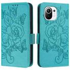 For Xiaomi Mi 11 Embossed Rose RFID Anti-theft Leather Phone Case(Light Blue) - 2