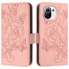 For Xiaomi Mi 11 Embossed Rose RFID Anti-theft Leather Phone Case(Pink) - 2