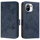 For Xiaomi Mi 11 Embossed Rose RFID Anti-theft Leather Phone Case(Dark Blue) - 2