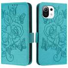 For Xiaomi Mi 11 Lite Embossed Rose RFID Anti-theft Leather Phone Case(Light Blue) - 2